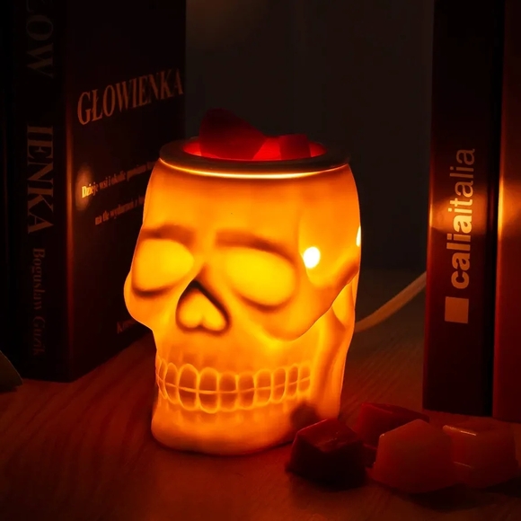 Star Moon Other - STAR MOON Halloween Wax Melt Warmer, Ceramic Skull Scentsy Wax Warmer for Scente
